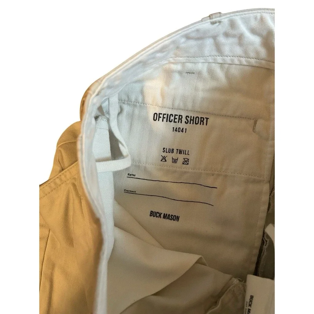 Buck Mason Shorts Mens 29 Officer Slub Twill Chino Casual Preppy Pockets